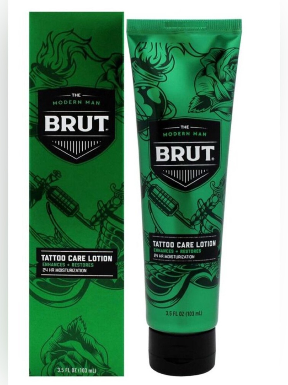 Brut Tattoo Care Lotion 24 HR Moisturization Lotion 3.5oz